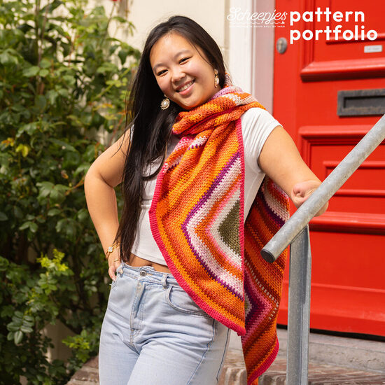 レアカラーP.H.D esigns QUILT SCARF Zinnia Zigzag Scarf | Scheepjes